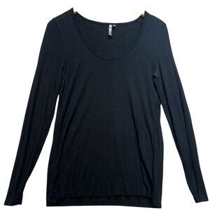Banana Republic Women's Tunic T-Shirt Long Sleeve Stretch Size M Black
